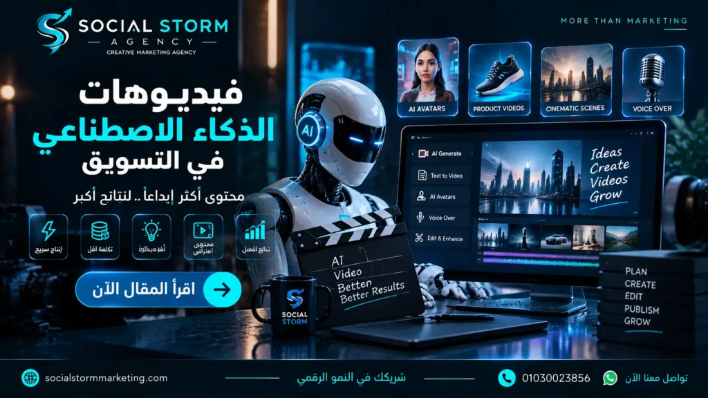 فيديوهات الذكاء الاصطناعي في التسويق | إنتاج فيديو AI احترافي