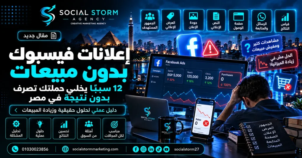 إعلانات فيسبوك بدون مبيعات: 12 سببًا يخلي حملتك تصرف بدون نتيجة